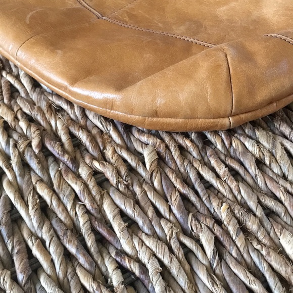 HOBO bag. Tan distressed leather. Hobo style. 12” x 15”. Very nice condition!! - Picture 8 of 9